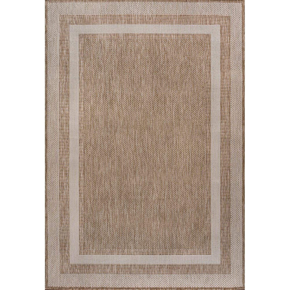 JONATHAN Y Hali Classic 3-Stripe Border Beige/Cream Indoor/Outdoor Area Rug