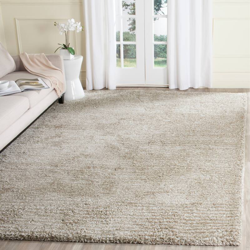 SAFAVIEH Handmade Ultimate Shag Makayla Rug - 8' x 10' - Sand/Ivory