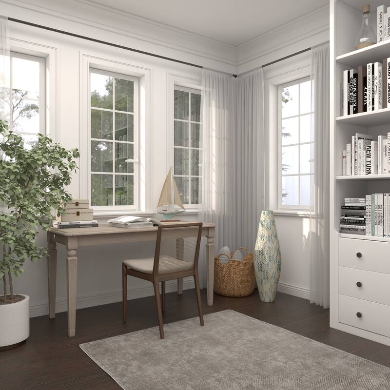 Cream Mother of Pearl Shell Handmade Tall Mosaic Decorative Vase with Blue Accents