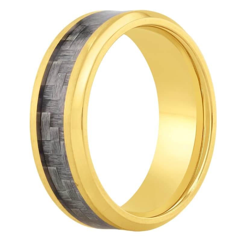 Steel Nation Stainless Steel Carbon Fiber Center 8mm Band