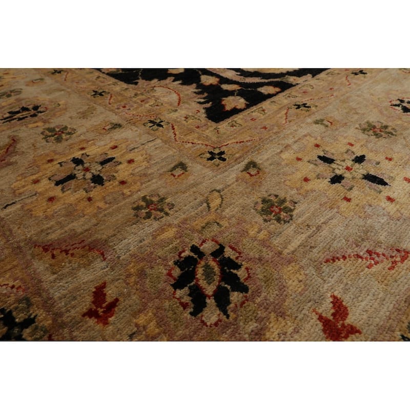 10x14 Exquisite Black & Beige 100% Wool Chobi Peshawarr Area Rug - 9' 3'' x 13' 4''