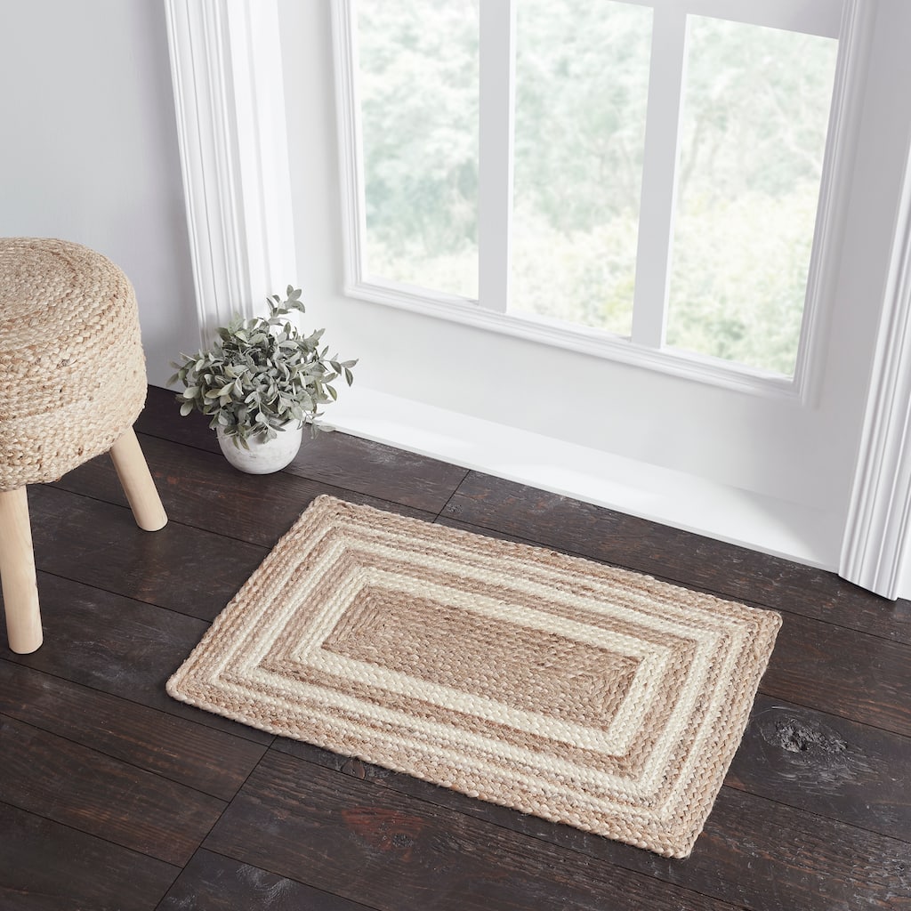 Natural & Creme Jute Rug Rect w/ Pad 20x30 - 3'6"