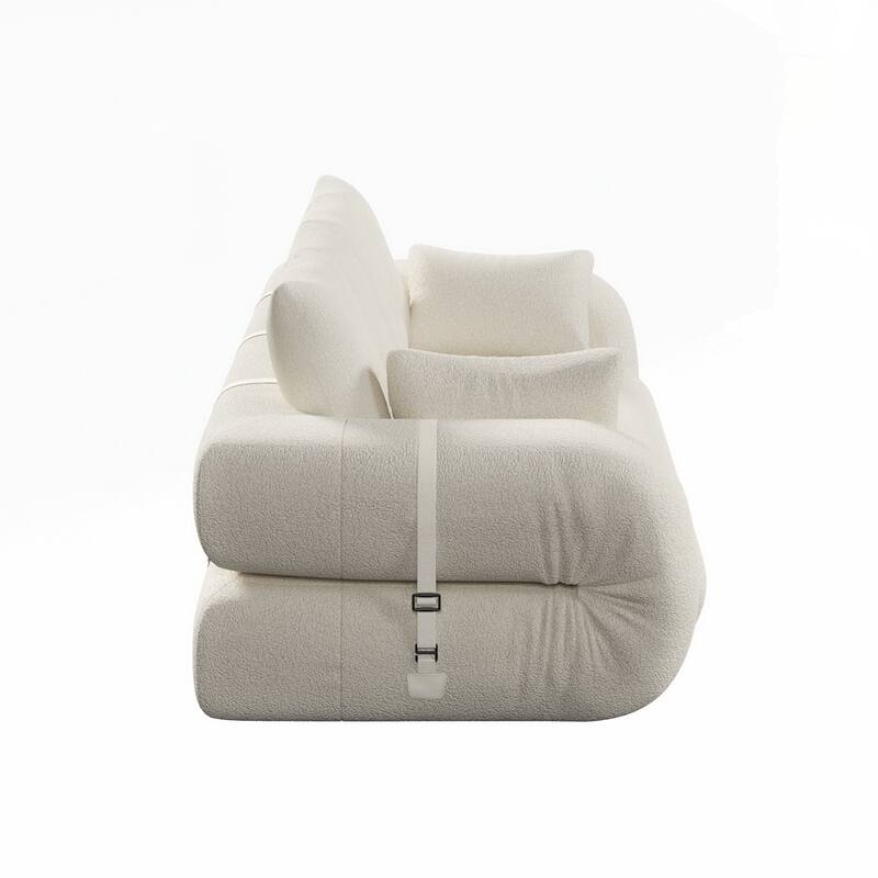 3-in-1 Teddy Fabric Foam-Filled Sleeper Sofa Bed