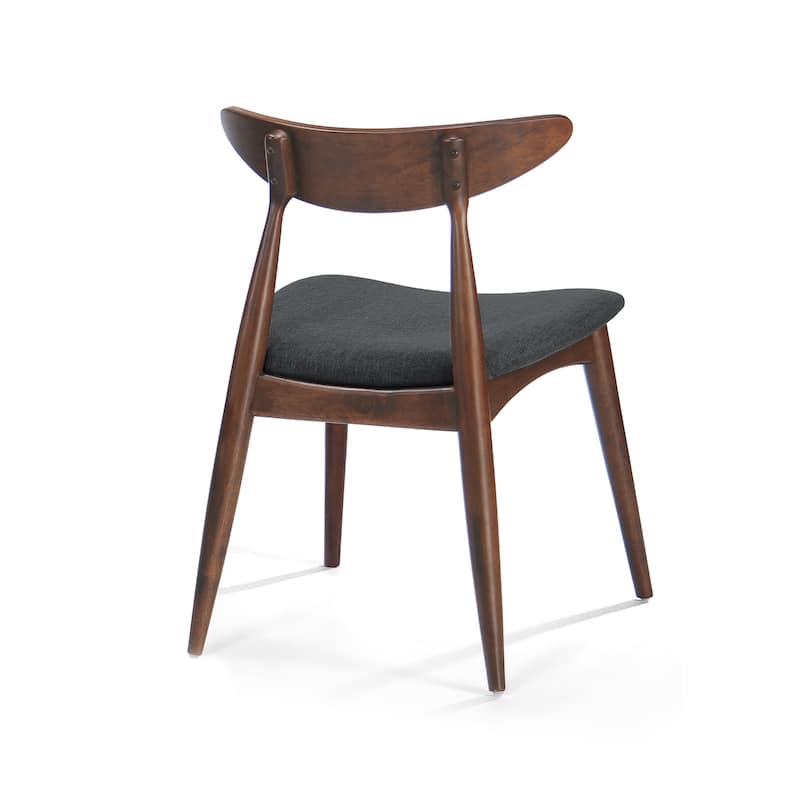 Set of 2 Retro Rubberwood Chairs with Ergonomic Back & Plush Cushions