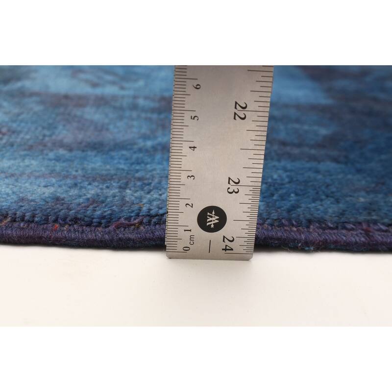 ECARPETGALLERY Hand-knotted Color Transition Blue Wool Rug - 2'6 x 8'8