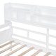 preview thumbnail 35 of 37, Twin Size Daybed with Drawers, Wood Twin Daybed with Bedside Shelf