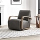 preview thumbnail 8 of 47, Eli Swivel Accent Chair with U-Shaped Wood Arm