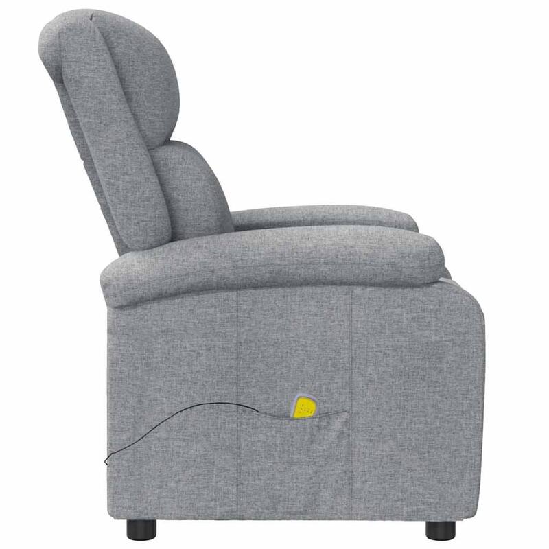 Keo Manual Reclining Massage Chair, Padded Arms, Light Gray Fabric