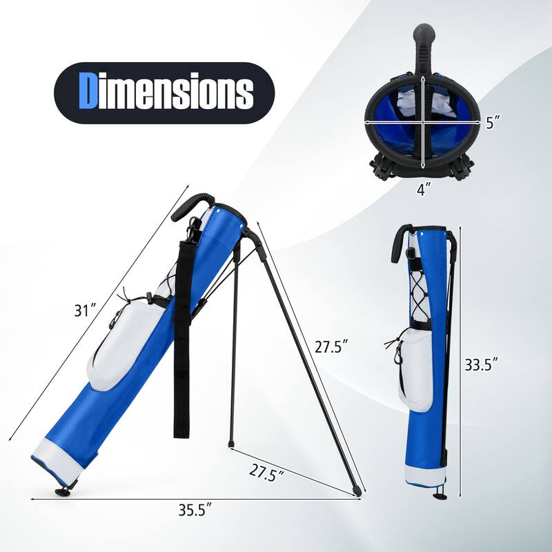 Gymax Lightweight Golf Stand Bag Par 3 & Executive Courses Carry Bag