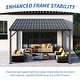 preview thumbnail 26 of 47, Domi Lean to Gazebo, Outdoor Hardtop Wall Mounted Gazebo with Sloping Galvanized Steel Roof