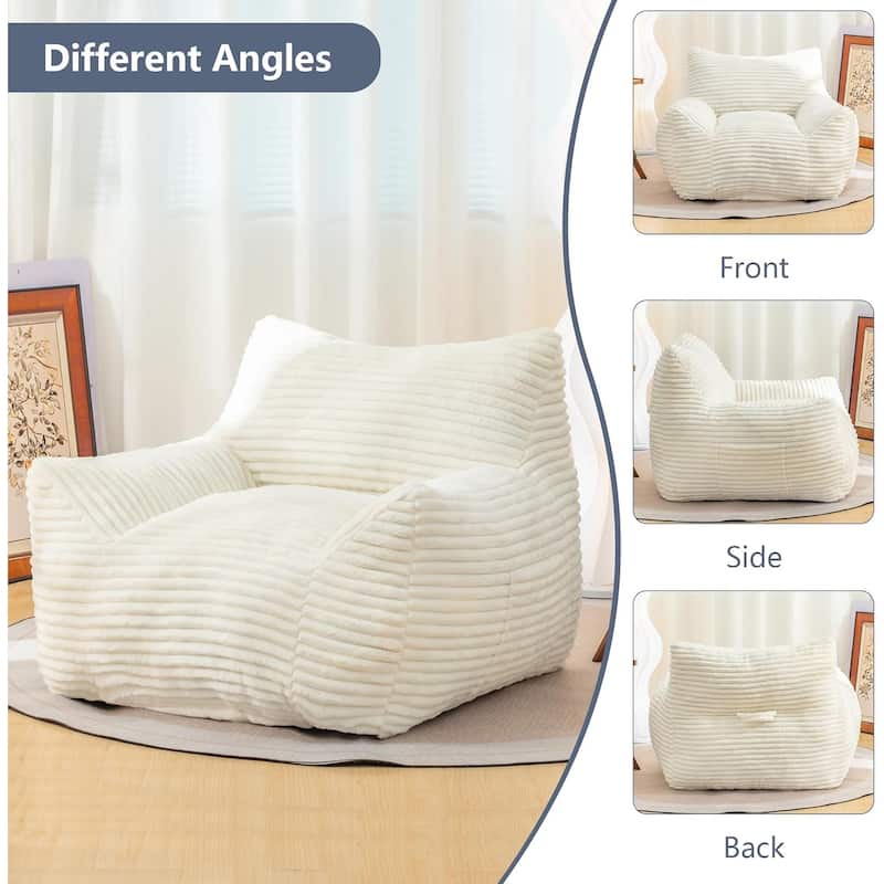 Bean Bag Chair for Adults with Armrests, Oversized Comfy Beanbag Lounge Lazy Floor Sofa Chair
