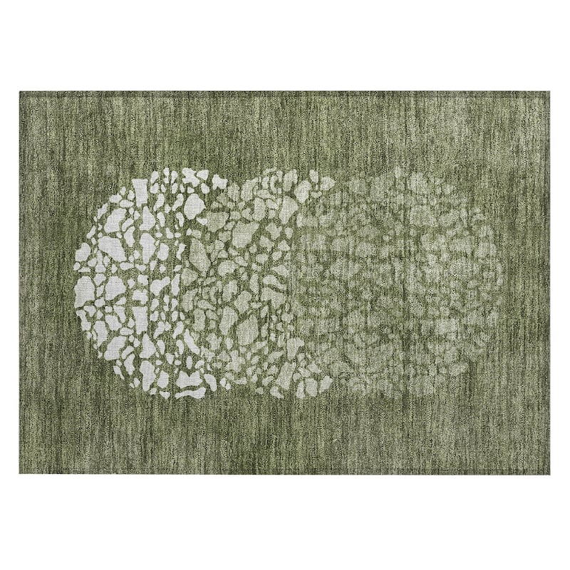 Machine Washable Indoor/ Outdoor Chantille Modern Mosaic Rug