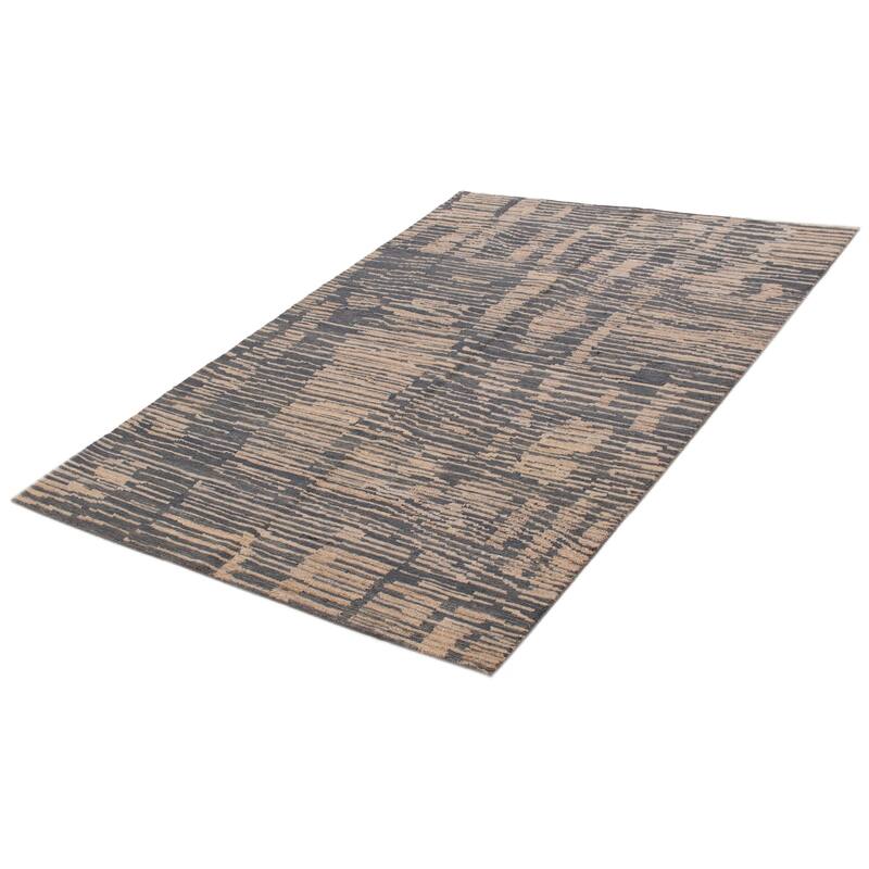ECARPETGALLERY Hand-knotted Tangier Grey Wool Rug - 6'9 x 9'9