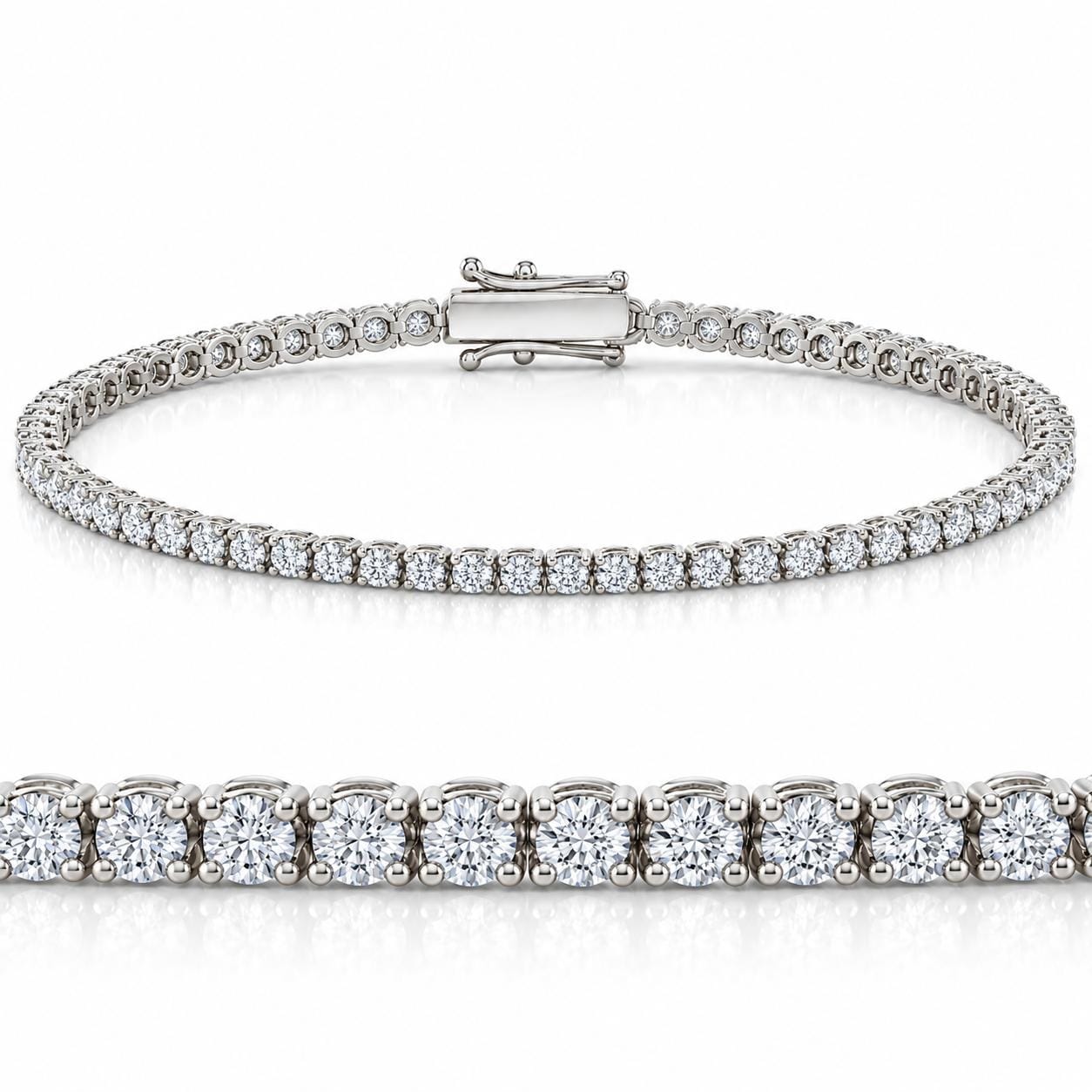 Bliss Diamond 4 Ct Diamond Tennis Bracelet White, Yellow, or Rose Gold Lab Grown 7"