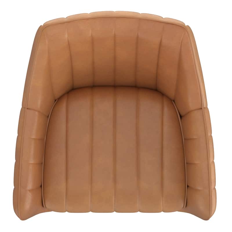 Modern Faux Leather & Metal Swivel Dining & Accent Chair