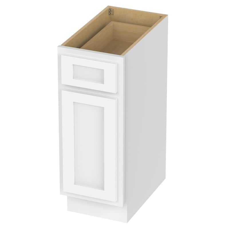 Vanity Art 12 Inch Bathroom Vanity Base Cabinet Single Right Offset Solid Wood Small Bathroom Storage Floor Cabinet