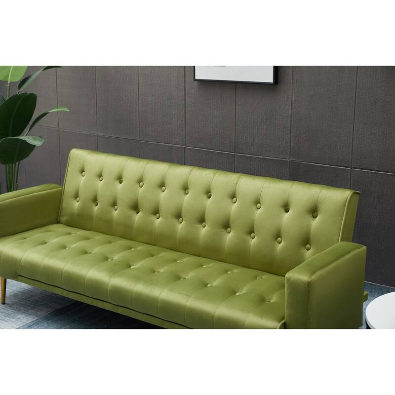 Army Green Solid Wood+MDF Sofa Bed, 75x32x29 inches