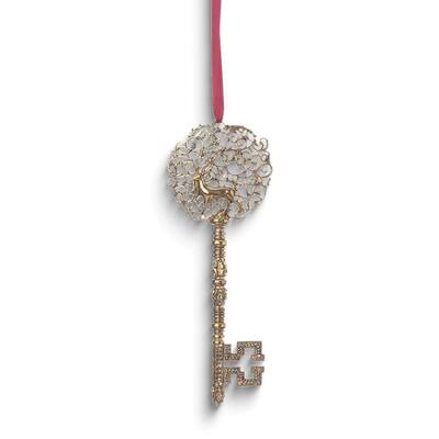 Curata Santas Book of Secrets Gold-Tone Key Ornament