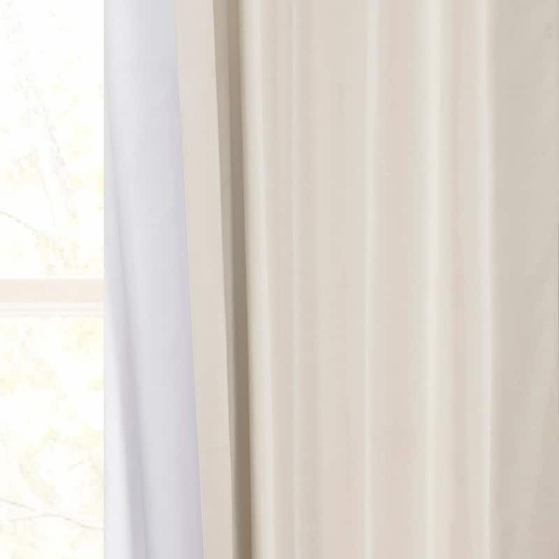 Exclusive Fabric Off-white Textured Faux Dupioni Light Filtering Silk Curtains (1 Panel)