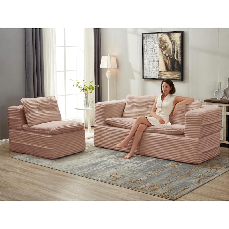 Sofa Bed With Independent Chaise Lounge And Functional Blanket,Convertible Sofa Bed,King Size Bed,Deep Seat