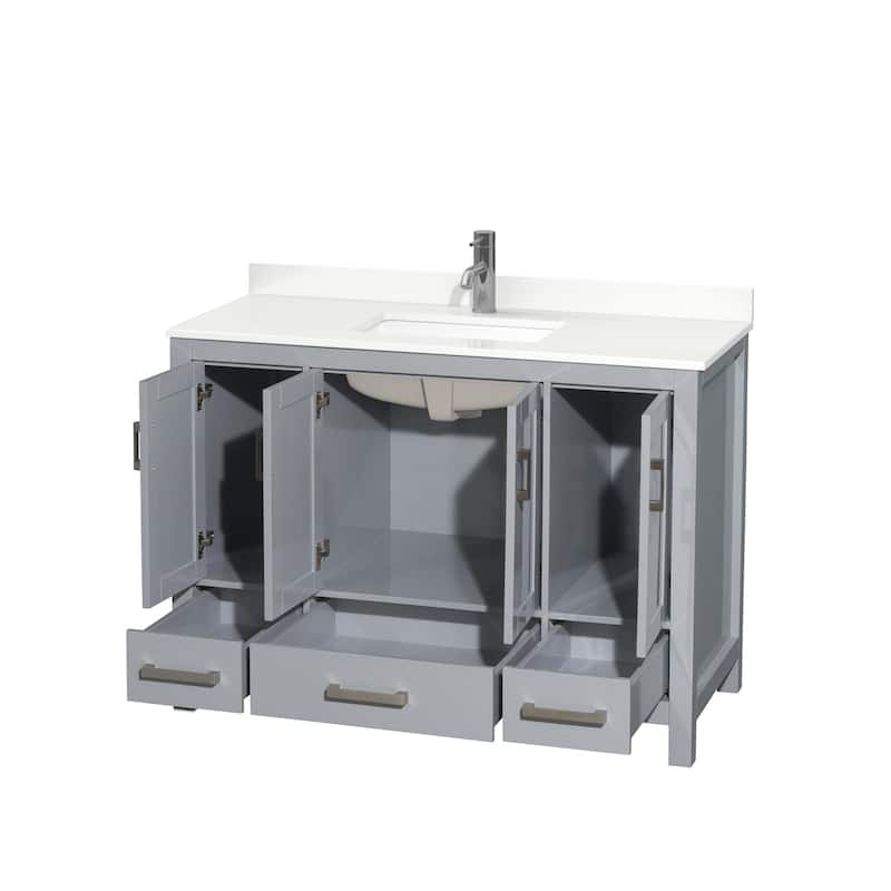 Sheffield 48-inch Single Vanity, Single Hole Quartz Top