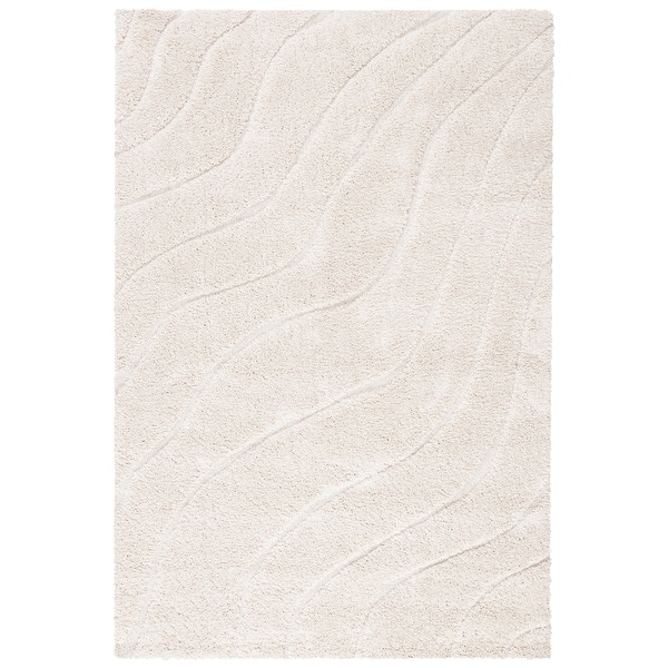 slide 1 of 1, SAFAVIEH Florida Shag 1-inch Thick Rug 5'1" x 7'6" - Creme - Rectangle