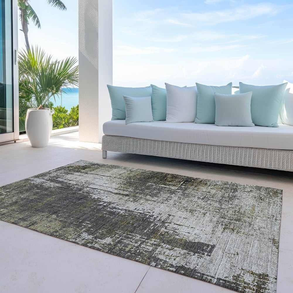 Machine Washable Indoor/ Outdoor Chantille Abstract Ombre Rug