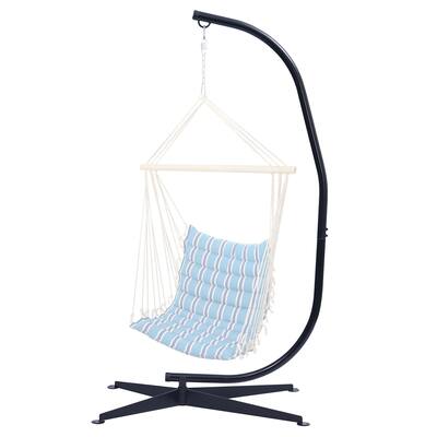 Hammock Chair Stand Only, Metal C-Stand for Hanging Hammock Chair,Porch Swing, Indoor or Outdoor Use, Max 330 Lbs,Black