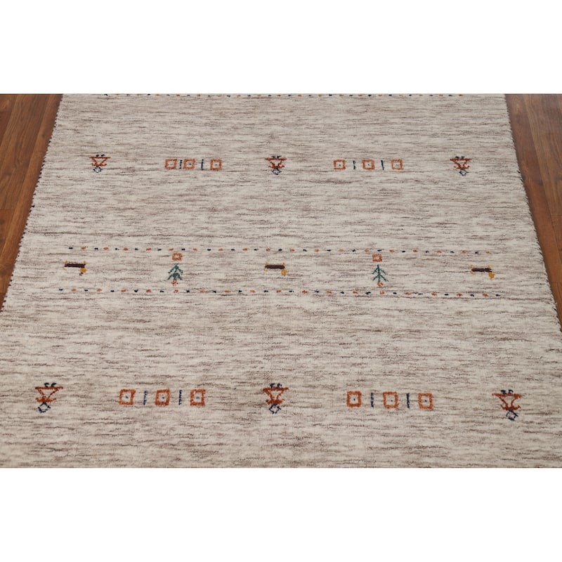 Gabbeh Oriental Rug Handmade Wool Carpet - 3'10" x 5'9"