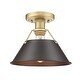 preview thumbnail 2 of 0, Yep by Golden Lighting Orwell 1-light Flush Mount in Brushed Champagne Brass and Rubbed Bronze shade - Gold