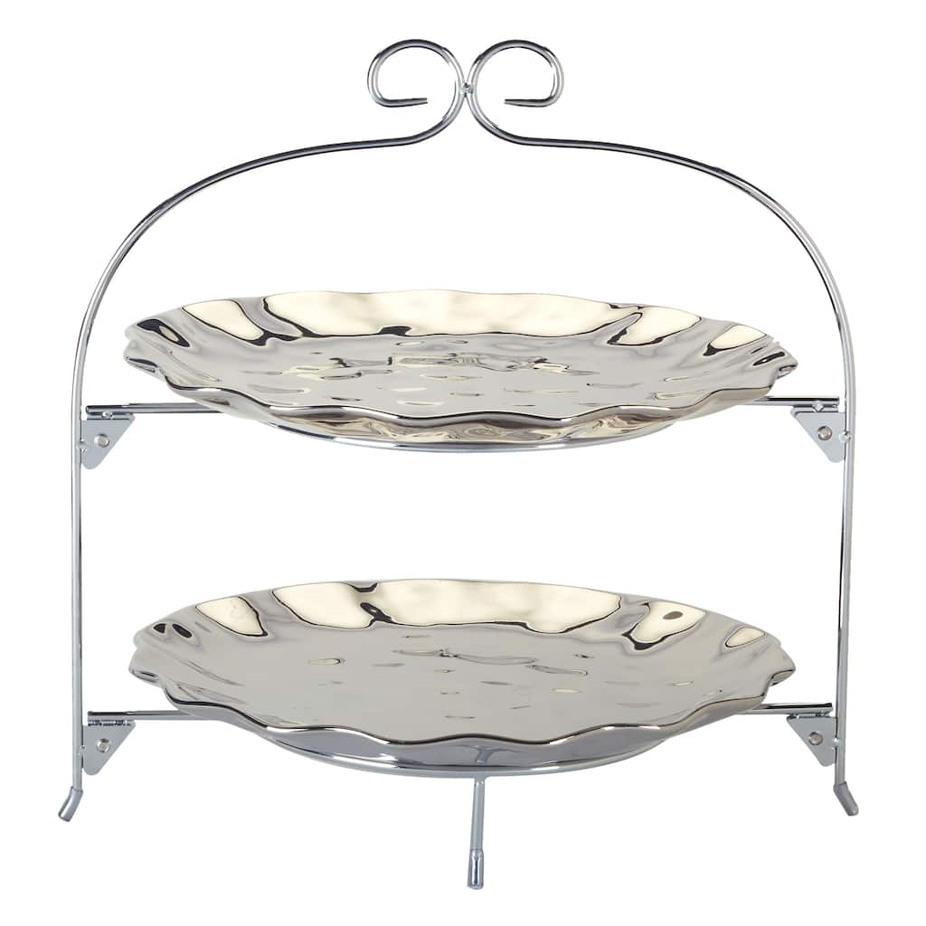 Certified International Silver Coast 2 Tier Rack with 11in Plates
