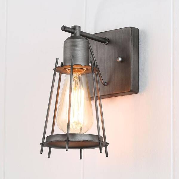 Ville 1 Light Brushed Silver Cage Wall Sconce Vanity Lighting Overstock 27733170 Check out our pendant light selection for the very best in unique or custom, handmade pieces from our pendant lights shops. usd