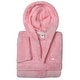 preview thumbnail 10 of 21, Sweet Kids 100% Polyester SUPER PLUSH Double Brushed Hooded Bathrobe - CROWN Pink - L