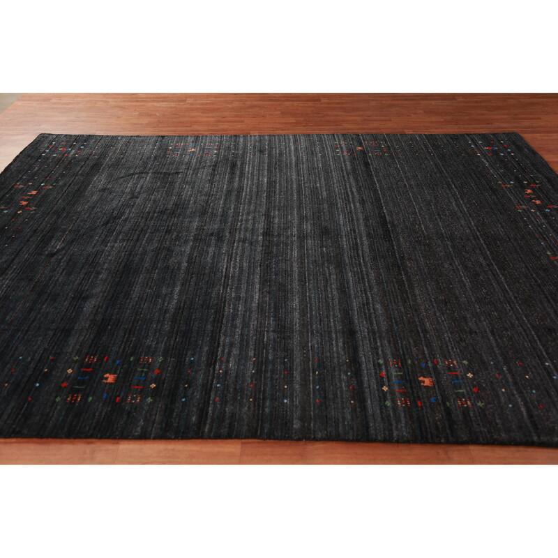 Gabbeh Indian Area Rug Handmade Bedroom Silk Carpet - 7'9" x 9'11"
