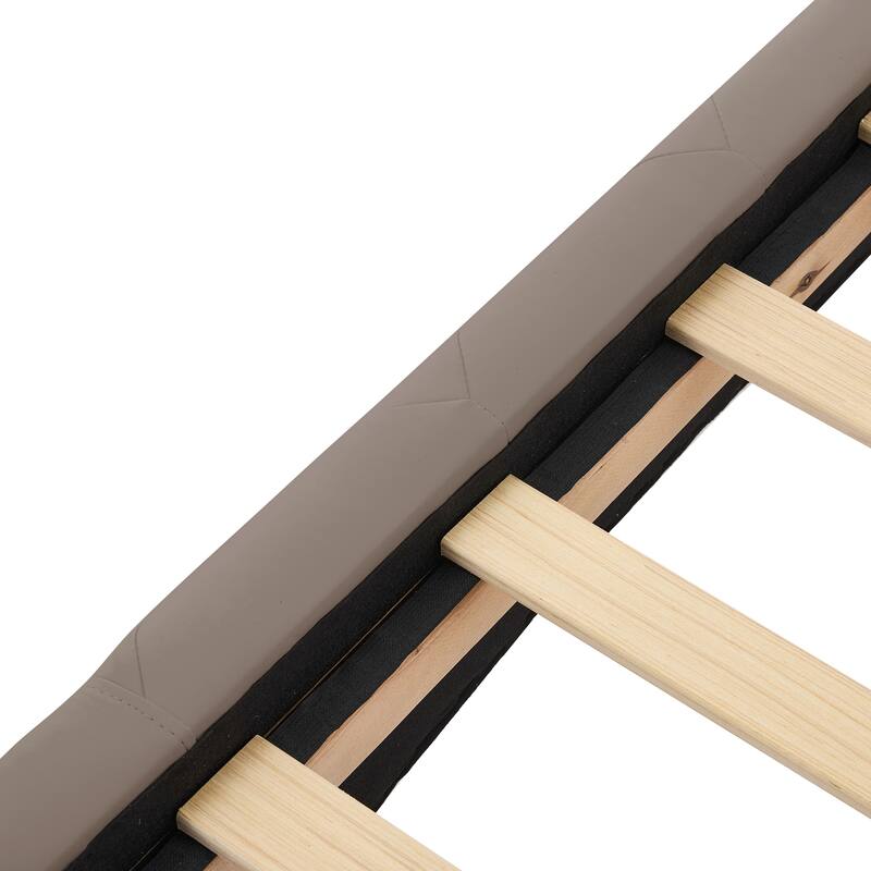 Christopher Knight Home - Modern Upholstered Platform Bed with Wood & Metal Frame with Button-Tufted Headboard