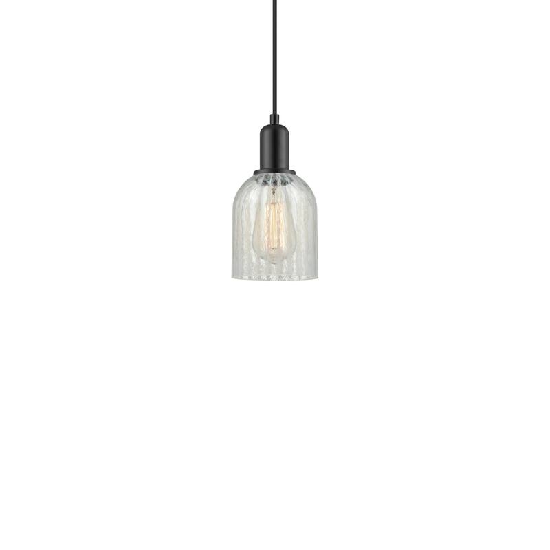 Innovations Lighting 716-1P-10-5 Caledonia Pendant Caledonia 5" Wide - Matte Black / Mouchette