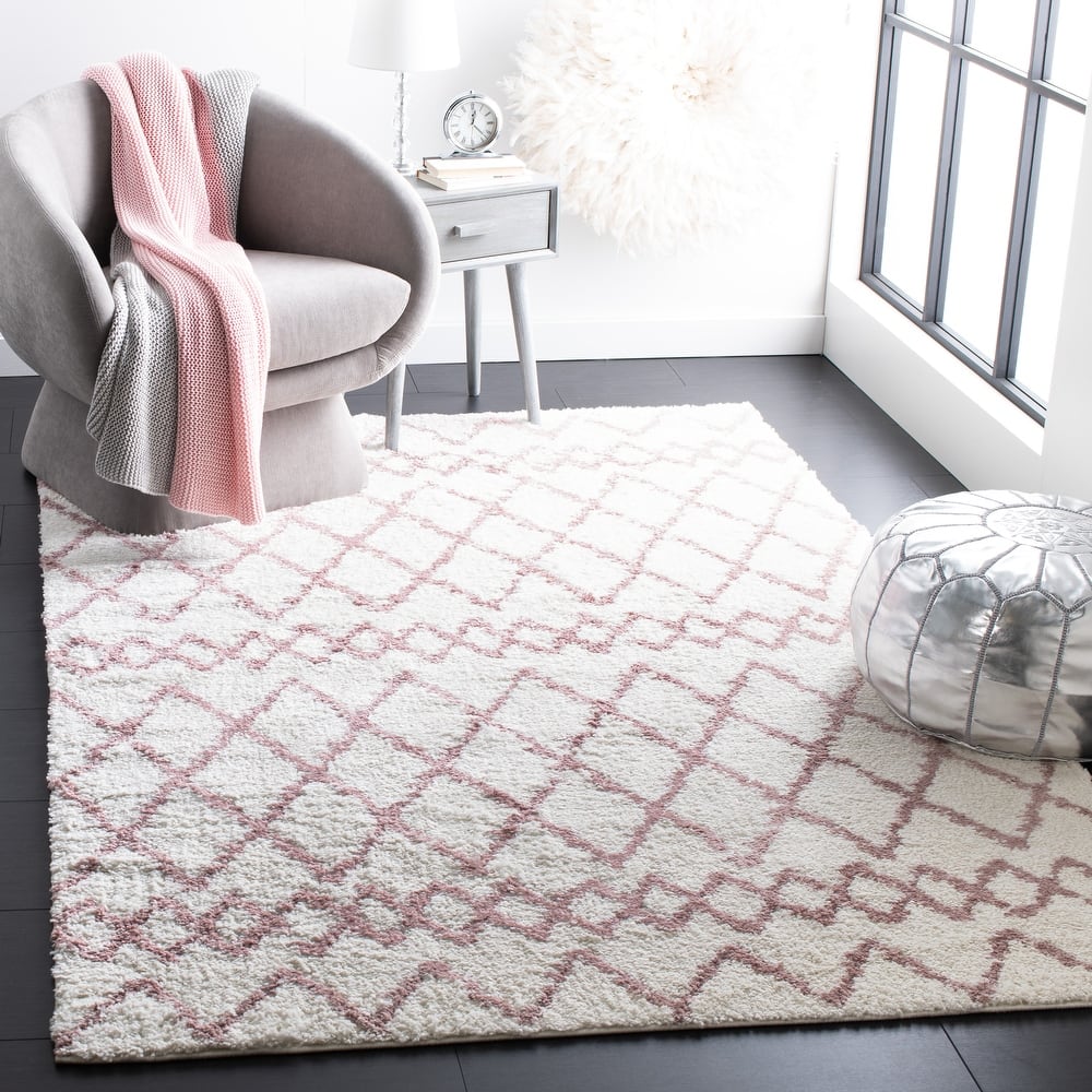 SAFAVIEH Berber Shag Ilmie Light Grey/Cream Rug