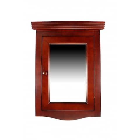 Mirror Medicine Cabinet Organizer Cherry Hard Wood Corner Wall Mount Shelves Fully Assembled Renovators Supply