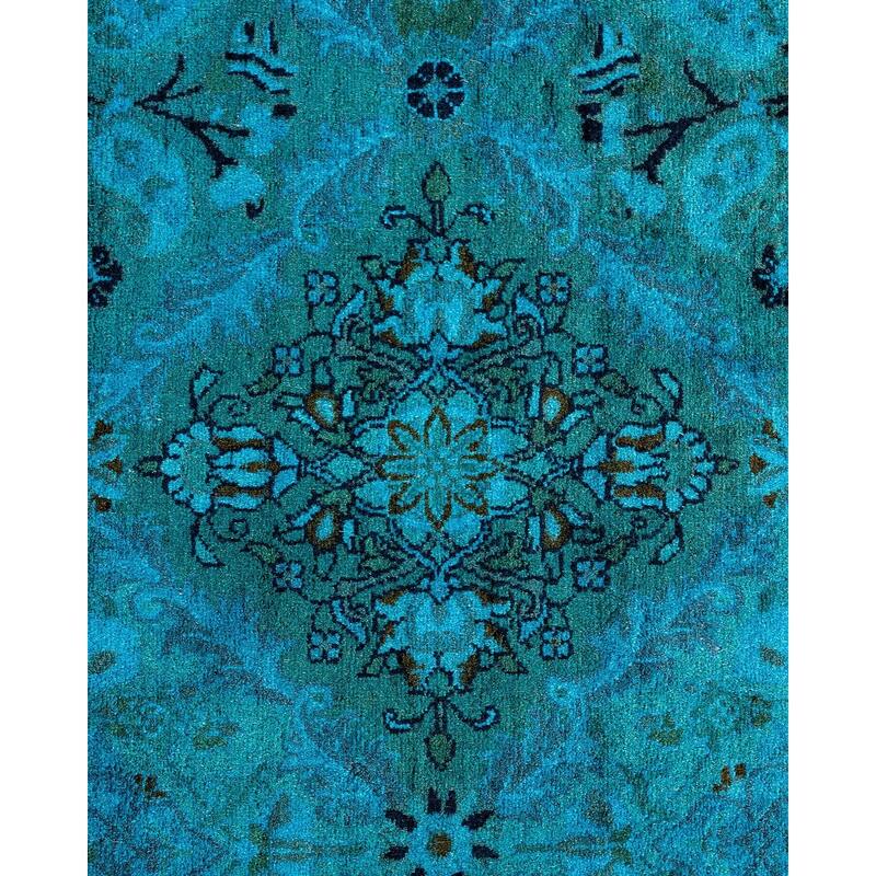 Fine Vibrance, One-of-a-Kind Hand-Knotted Area Rug - Blue, 8' 1" x 8' 1" - 8' 1" x 8' 1"