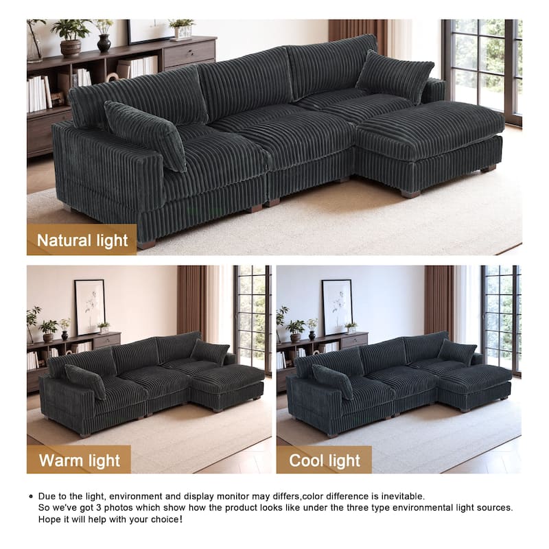 Oversized Plush Modular Sectional Sofa Set L Shaped Couch