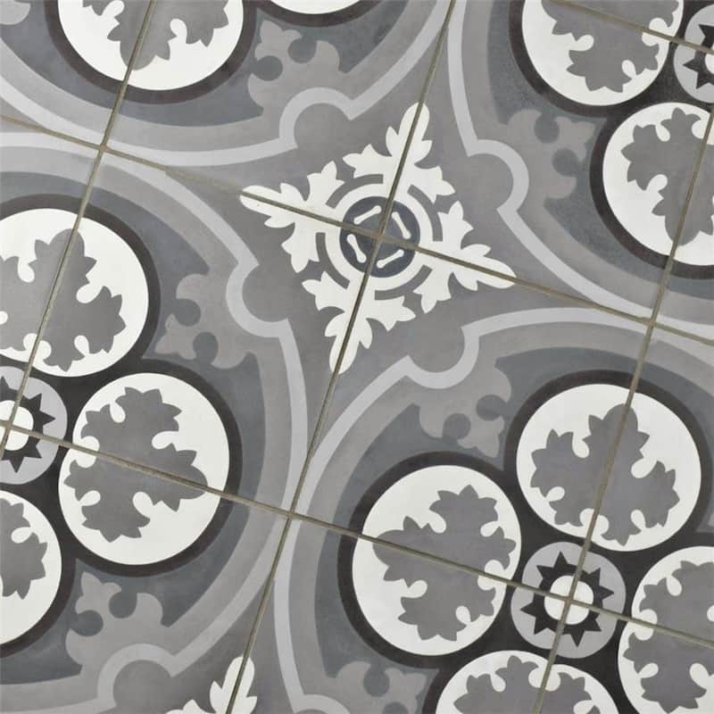 Merola Tile Cemento Queen Mary Storm 7-7/8" x 7-7/8" Cement Floor and Wall Tile