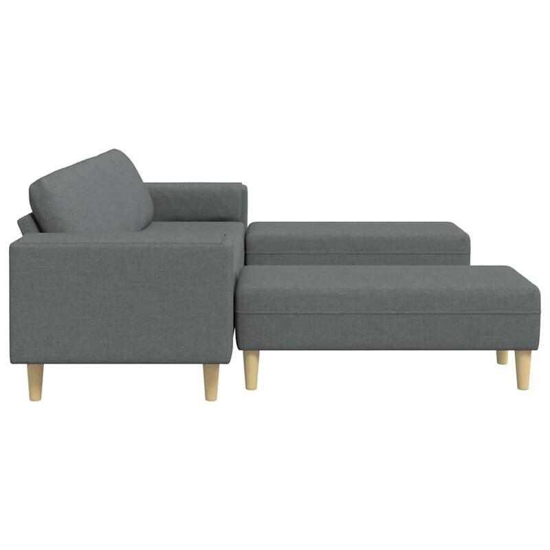 vidaXL Sofa Set Dark gray fabric - 98.4 x 30.3 x 29.9 inch