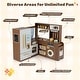 preview thumbnail 9 of 28, Costway Corner Play Kitchen with Lights & Sounds Wooden Toy Kitchen - See Details