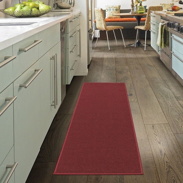 Ottomanson Oscar Collection Anti-Slip Solid Color Runner Rug