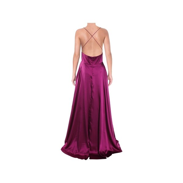 betsy and adam purple long dress