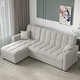 preview thumbnail 14 of 18, 82'' Wide Sectional Couch Pull-Out Sofa Bed with Storage Chaise Light grey