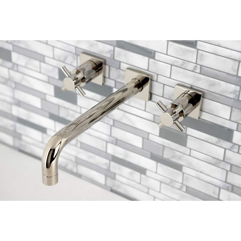 Concord 3-Hole Wall Mount Roman Tub Faucet in Polished Brass