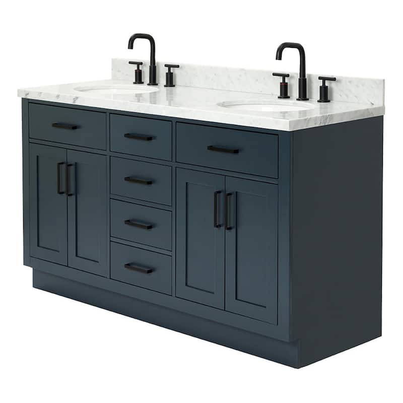 Ariel T061DCWOVO Hepburn 61" Free Standing Double Basin Vanity Set