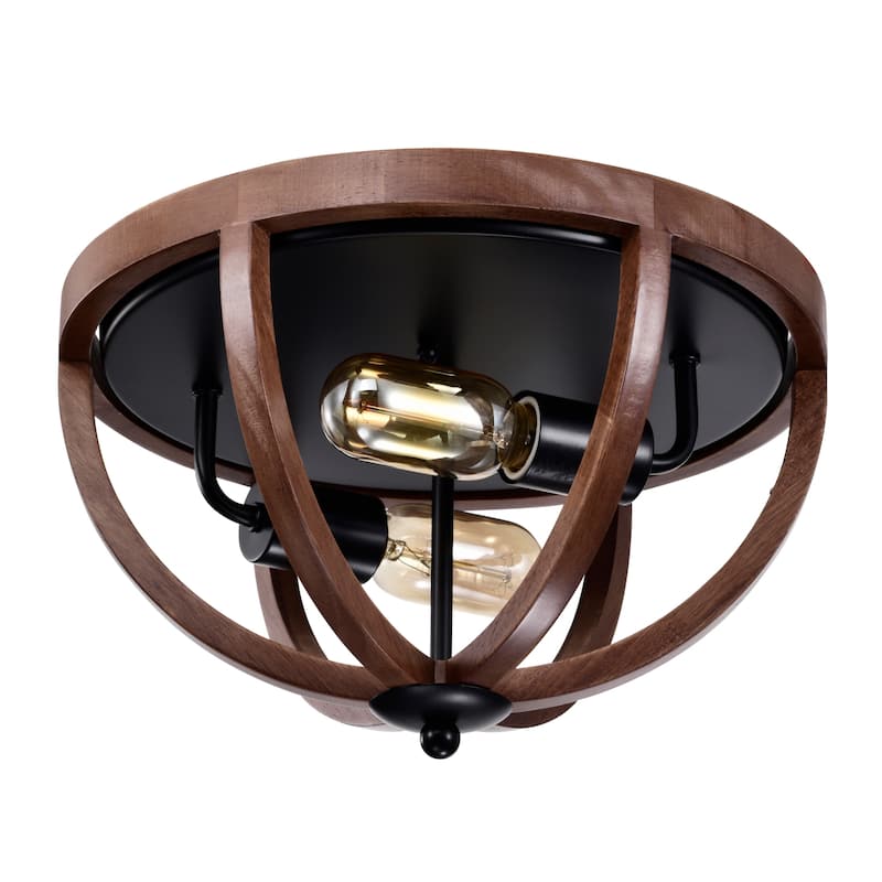 Fanalla 13 Inch Industrial Style Flush Mount Ceiling 2-Lighted