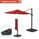 preview thumbnail 2 of 30, AOOLIMICS 11ft. Cantilever Outdoor Solar-lighted LED Aluminum Umbrellas w/Base Stand, Patio Round Offset Market Umbrella